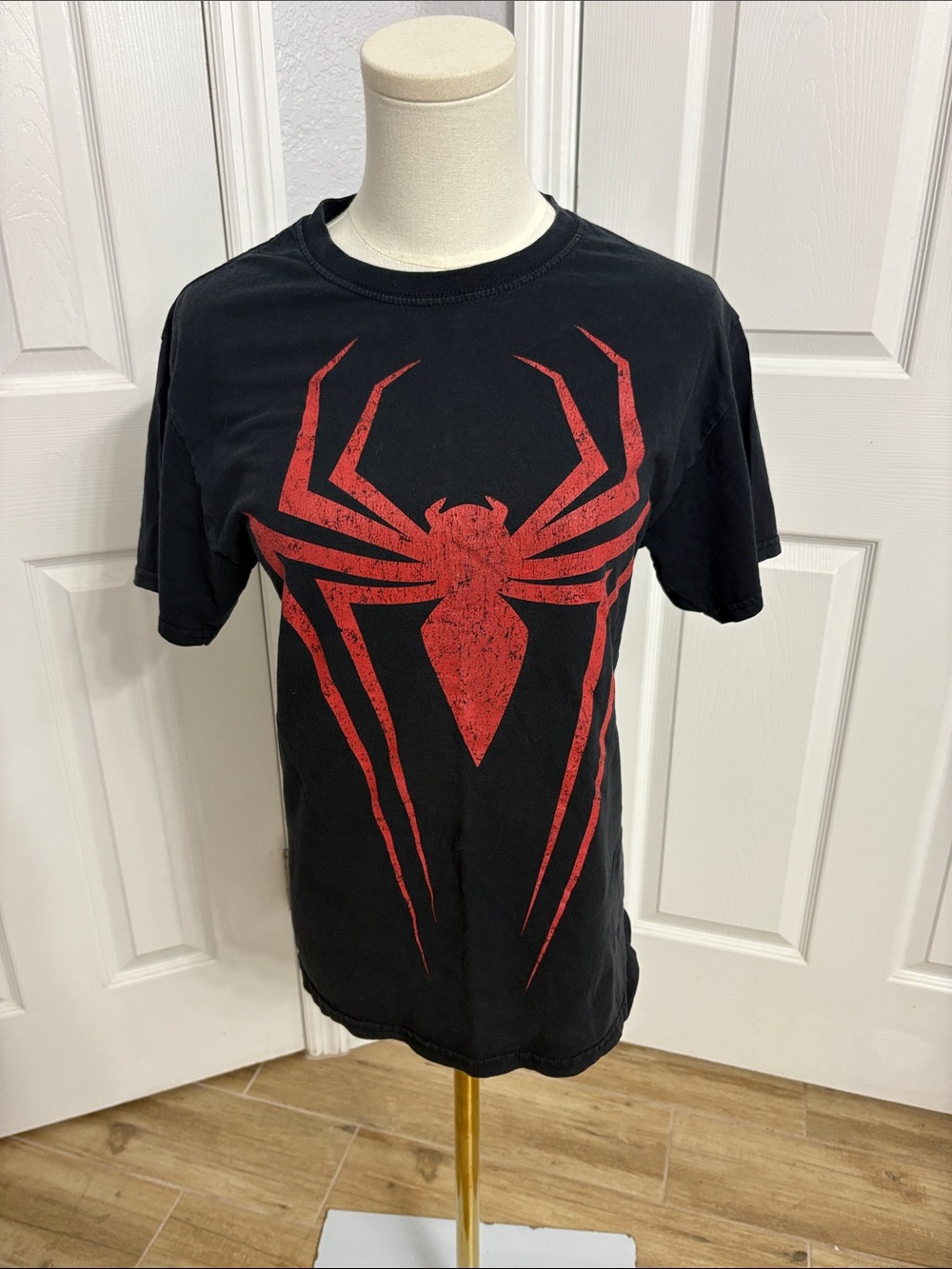 Marvel Black Short-Sleeve Tee with Red Spider Emblem